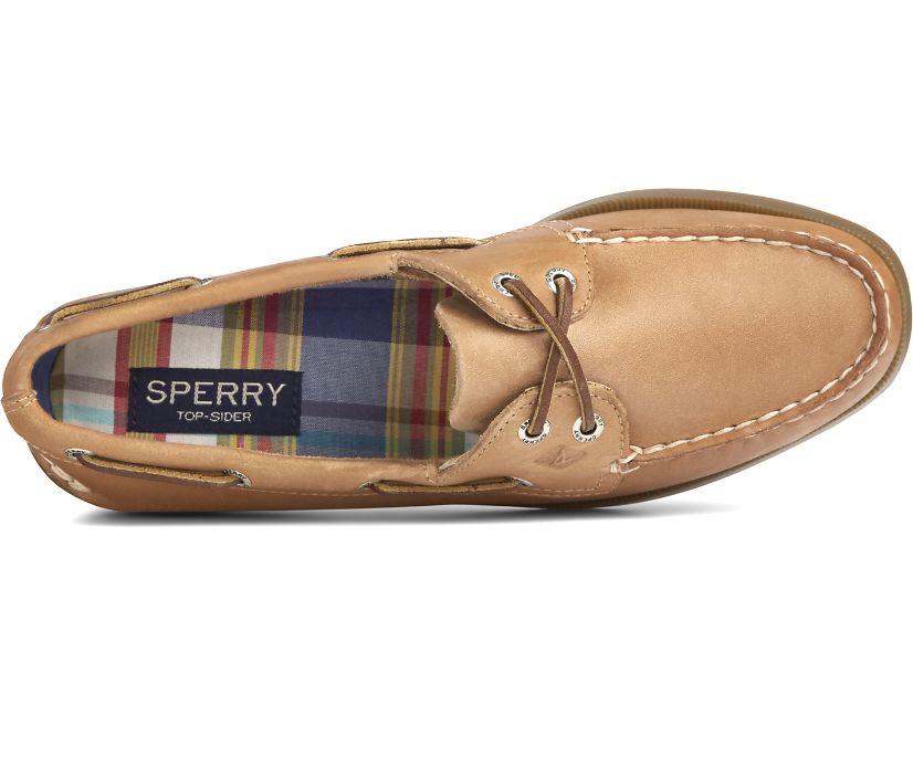 Women's Authentic Original Boat Shoe A/O SAHARA | Women's Sperry AUTHENTIC ORIGINAL Boat Shoes-Sahara Leather-9155240-Made in USA-BRANDY`S SHOES