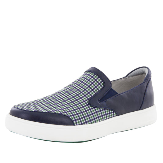alegria men's bender navy plaid