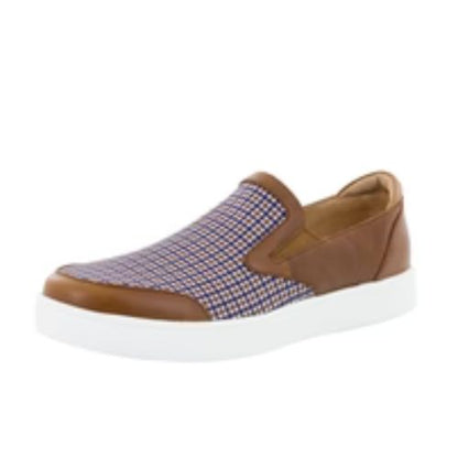 Alegria Men's Bender Tan Plaid Shoes