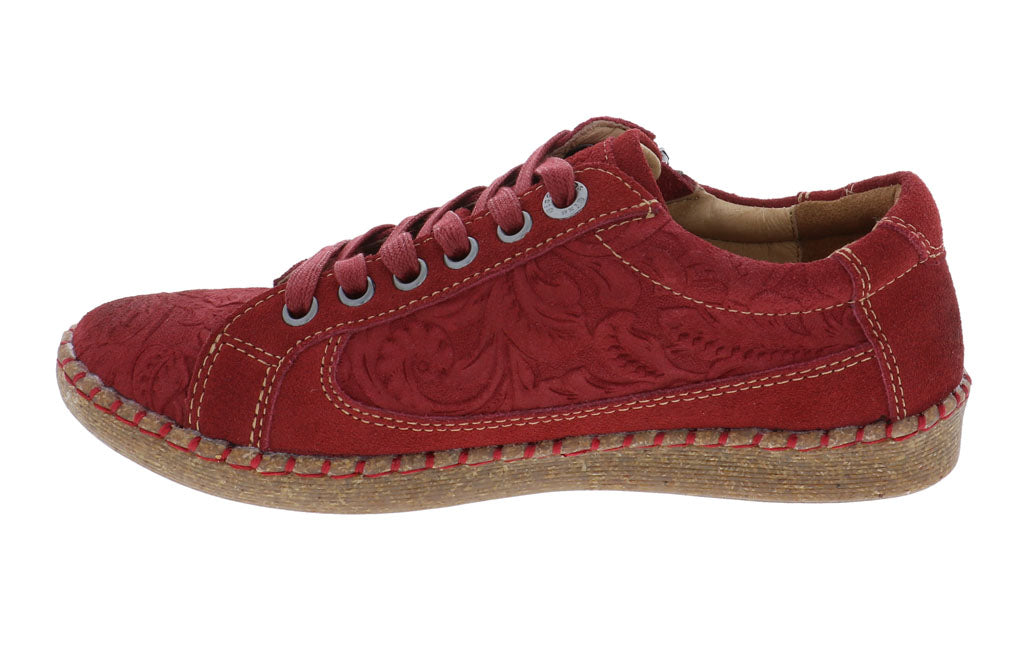 AZTEC LACE RED | Biza AZTEC 2 Women's Red Suede Shoe-Made in USA-Brandy's Shoes
