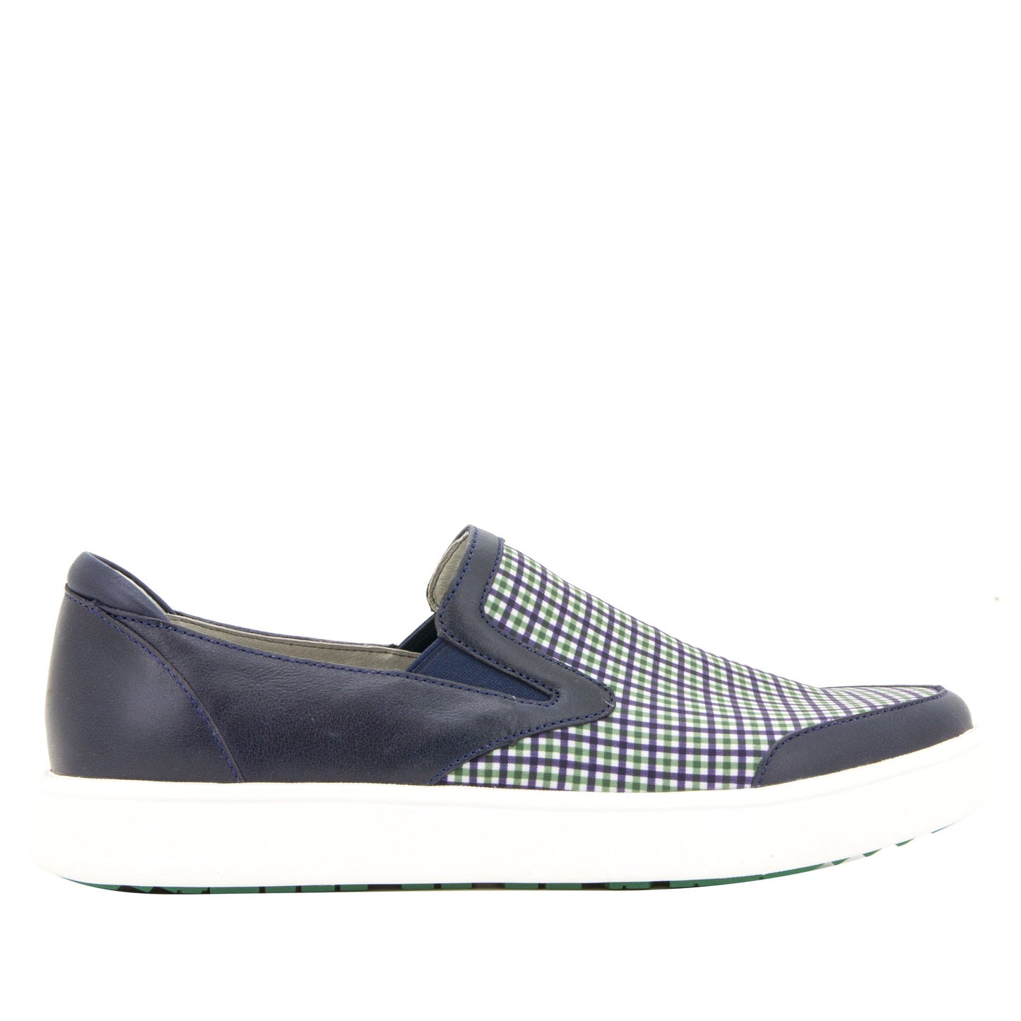alegria men's bender navy plaid