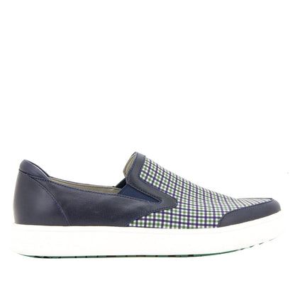 alegria men's bender navy plaid