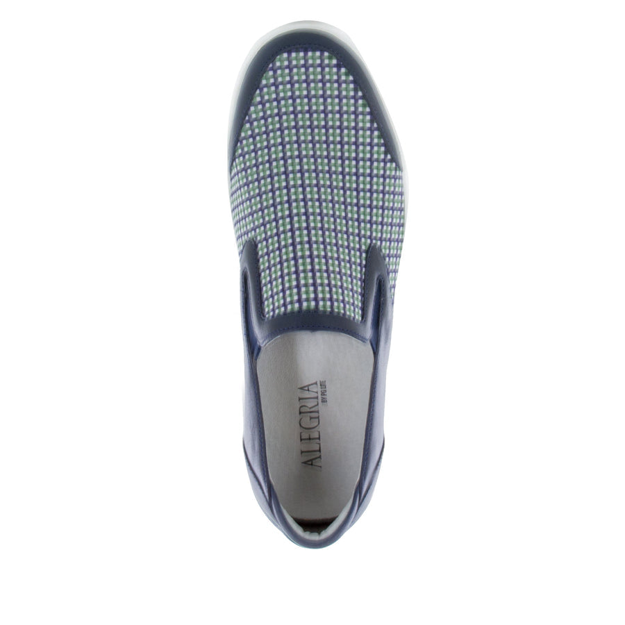 alegria men's bender navy plaid