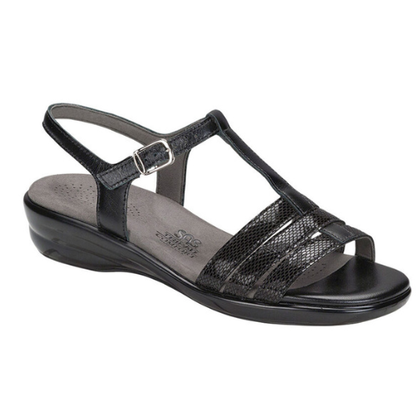 Capri Black Snake Sandal