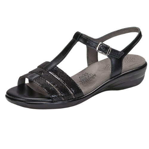 Capri Black Snake Sandal