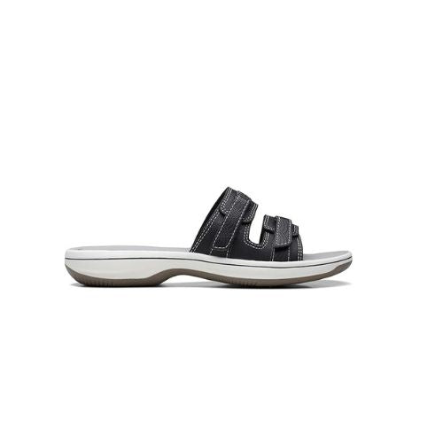 Clarks - Women Black Breeze Piper Slippers