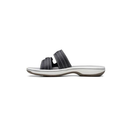 Clarks - Women Black Breeze Piper Slippers