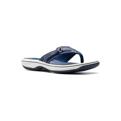 Clarks Women Navy Breeze Sea Casual Flip Flop Sandals