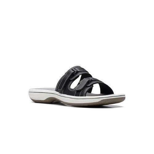 Clarks - Women Black Breeze Piper Slippers
