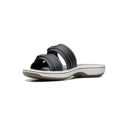 Clarks - Women Black Breeze Piper Slippers