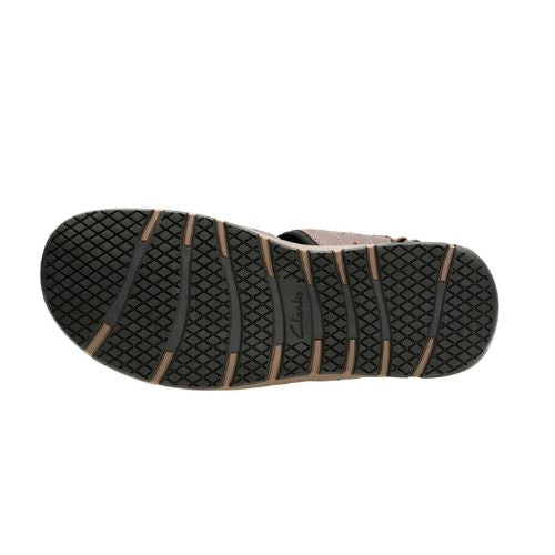 Clarks Leather Men's Brixby Cove Fisherman Dark Brown Sandal