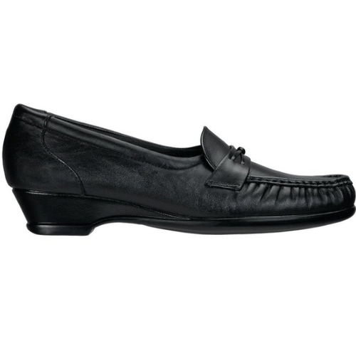 Easier Black  Leather Moccasin