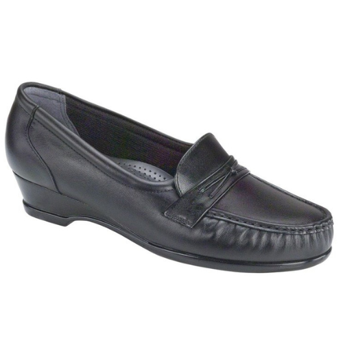 Easier Black  Leather Moccasin
