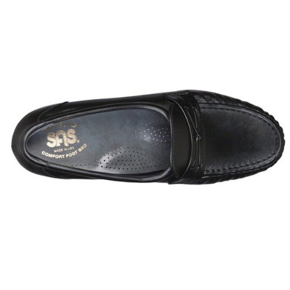 Easier Black  Leather Moccasin