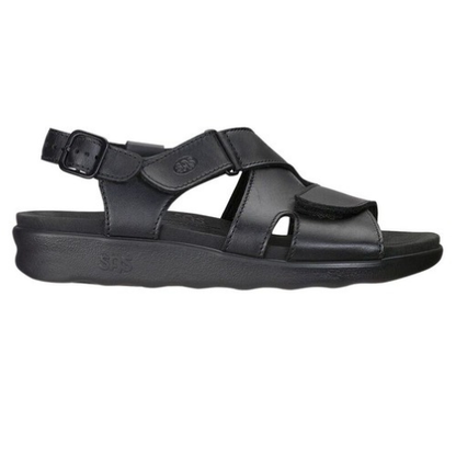 Huggy Black Cross Strap Sandals