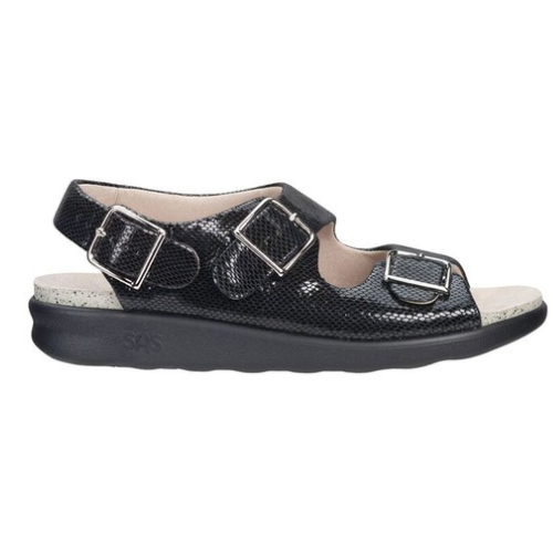 Relaxed Heel Strap Black Sandal