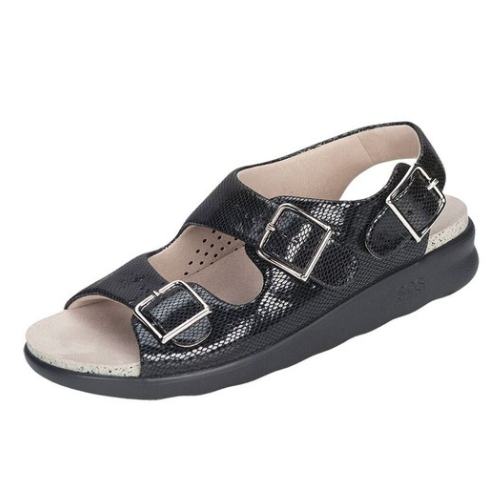Relaxed Heel Strap Black Sandal