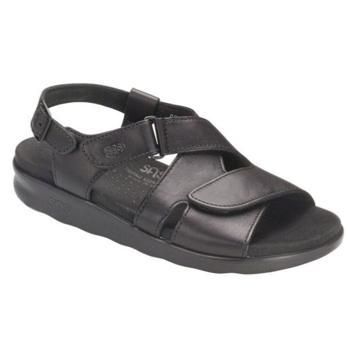 Huggy Black Cross Strap Sandals