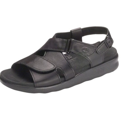 Huggy Black Cross Strap Sandals