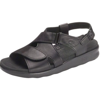 Huggy Black Cross Strap Sandals