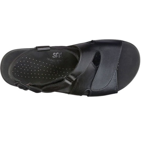 Huggy Black Cross Strap Sandals