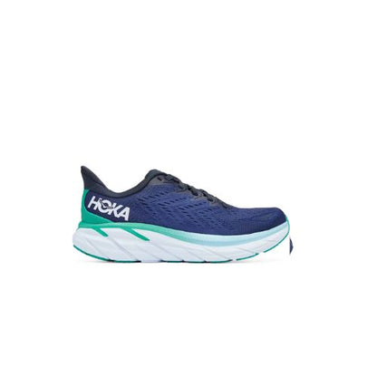 CLIFTON 8 MESH NAVY/GREEN LACED UP SHOES