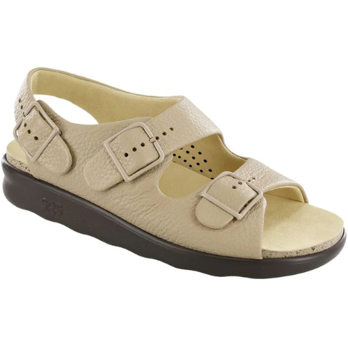 Relaxed Heel Straped Natural Sandals