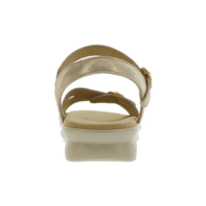 Duo Gold Linen Buckle Sandals