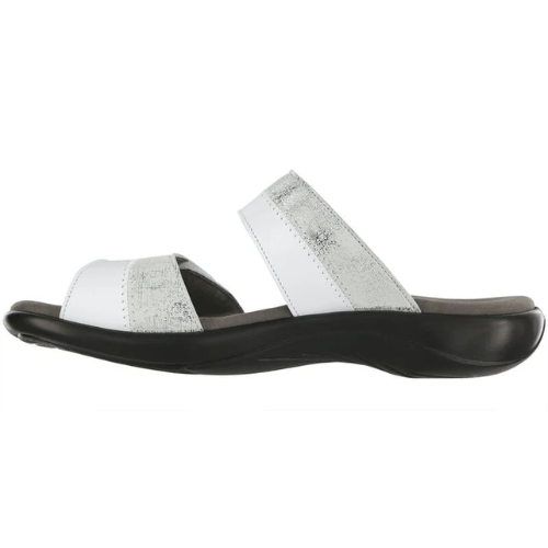 SAS Nudu Women's Adjustable Slide Sandal – White/Silver