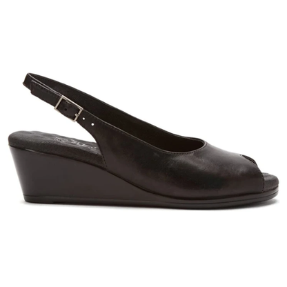 Walking Cradles Women's Holiday Leather Wedge Sandals - Black