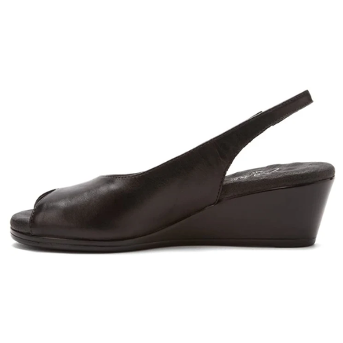 Walking Cradles Women's Holiday Leather Wedge Sandals - Black