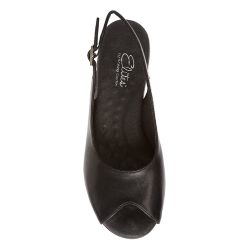 Walking Cradles Women's Holiday Leather Wedge Sandals - Black