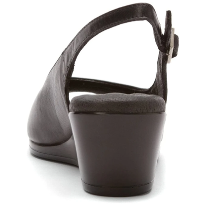 Walking Cradles Women's Holiday Leather Wedge Sandals - Black