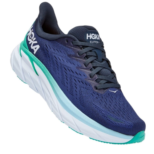 HOKA Women's Clifton 8 Running Shoes - Outer Space / Bellweather Blue