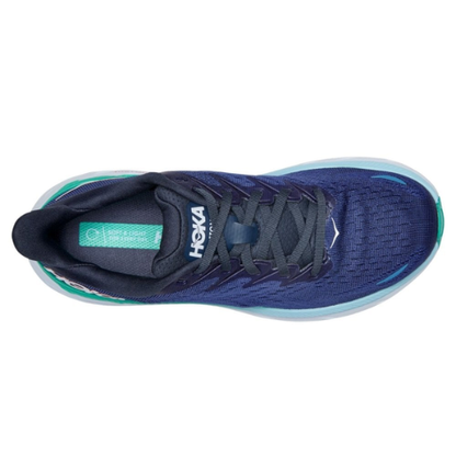 HOKA Women's Clifton 8 Running Shoes - Outer Space / Bellweather Blue