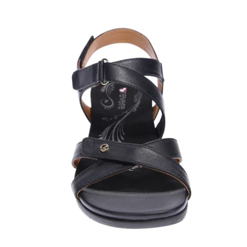Revere Women's Casablanca Black French Wedge Sandals