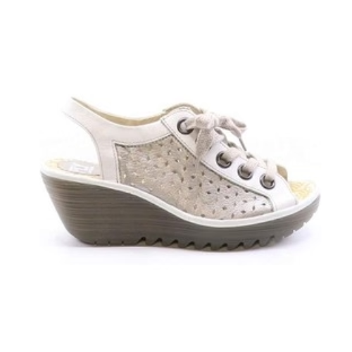 Fly London Women's Yorl Silver Off White