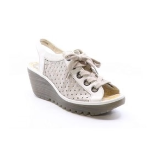 Fly London Women's Yorl Silver Off White