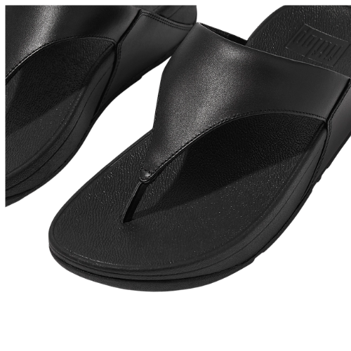 FitFlop Women's Lulu Leather Toe-Post Black
