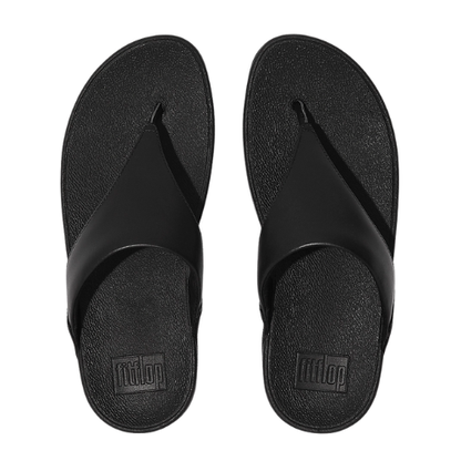 FitFlop Women's Lulu Leather Toe-Post Black