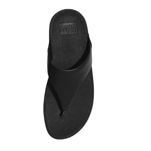 FitFlop Women's Lulu Leather Toe-Post Black