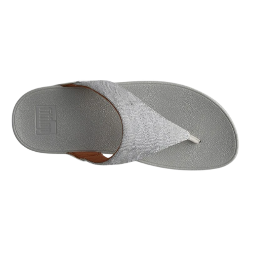 FitFlop Women's Lulu Glitz Toe-Post Sandal - Silver