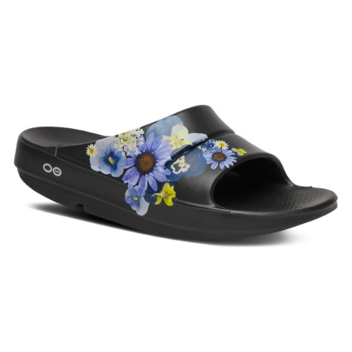 OOFOS Women's OOahh Slide - Black Blossom