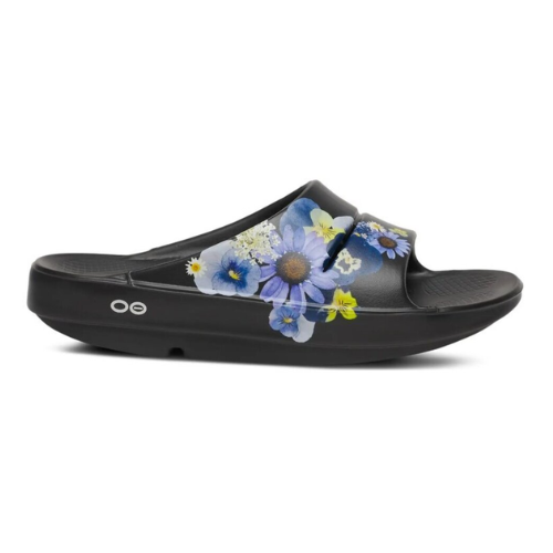 OOFOS Women's OOahh Slide - Black Blossom