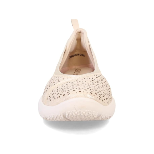 JBU by JAMBU Women's Emma Shimmer Flat Shoe - Cream