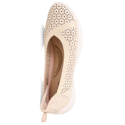 JBU by JAMBU Women's Emma Shimmer Flat Shoe - Cream