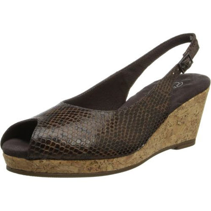 Women's Walking Cradles Amore Snake Brown Sling Sandals