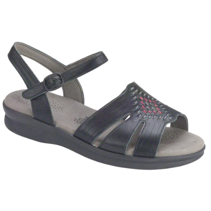 Huarache Quarter Strap Black Sandals