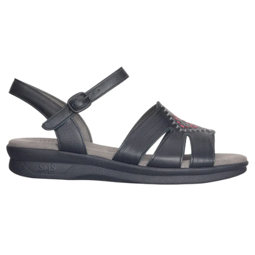 Huarache Quarter Strap Black Sandals
