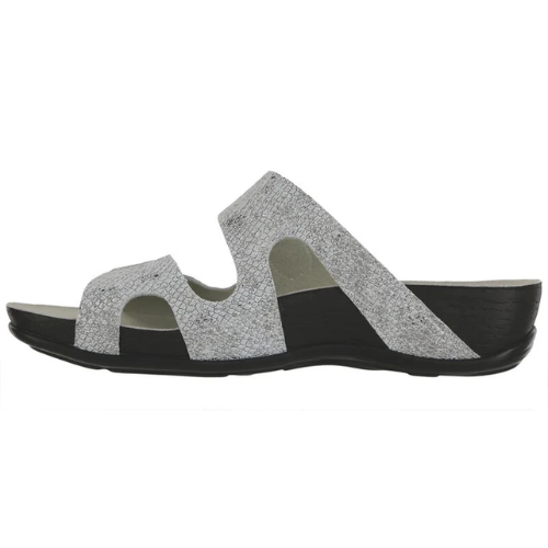 SAS women's seaside leather slide sandal – White
